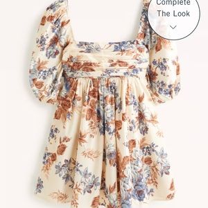 Abercrombie poplin puff sleeve dress
